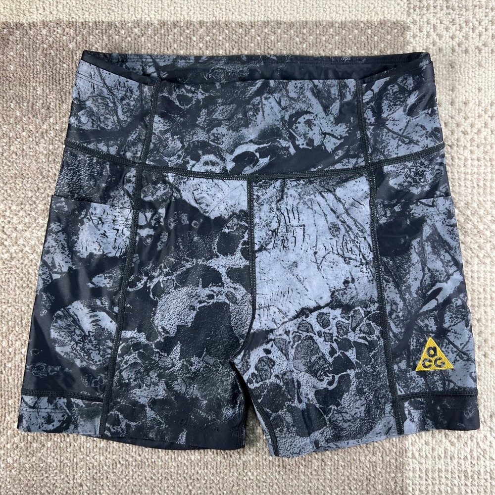 Nike ACG Dri-FIT ADV Realtree Wave Camo Biker Shorts Black Gray DC9881-010 Small